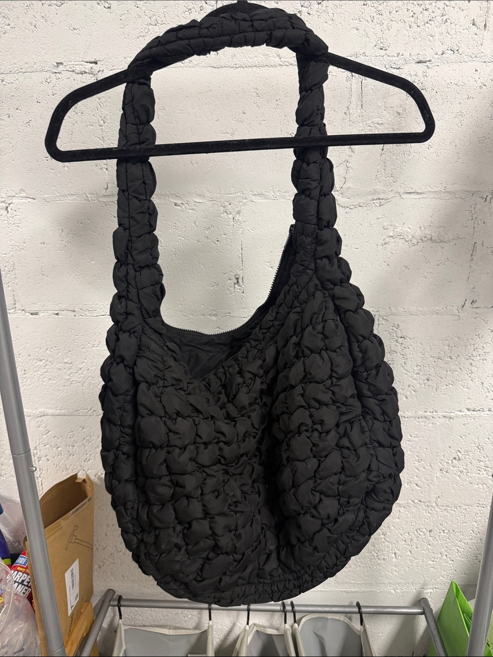 COS Oversized Quilted Black Puffer Hobo Bag - LIKE NEW
